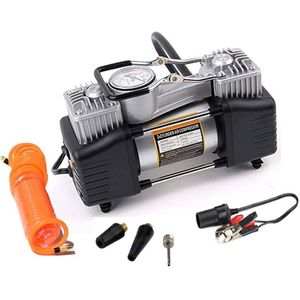Powerful Portable DC 12V Electric Car Tyre Inflator Pump Auto Car Pump Air Compressor Pressure Digital Car Compressor with Double Cylinder 