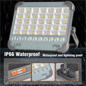 Outdoor Solar LED Floodlight IP66 Waterproof Security Light - Super Bright Lamp for Outdoor Garden Street Lighting,for Garage Stadium(35W) - Grey