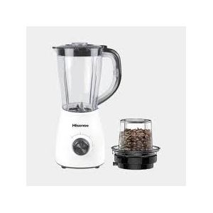 Hisense 2-in-1 Blender (S2 model) features a 1.5L blender jar and a grinder attachment, powered by a 500W motor for smoothies and grinding spices