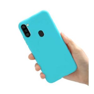 Soft Flexible Silicone Case for Samsung Galaxy A11, Shockproof Anti-Scratch Slim TPU Protective Back Cover (Light Blue)