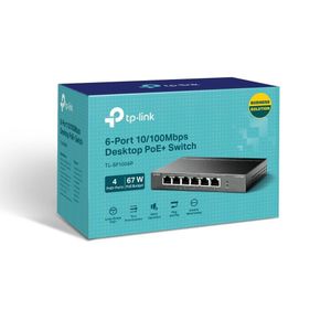 TP Link TP-Link 6-Port 10/100Mbps Desktop Switch with 4-Port PoE+ – TL-SF1006P 