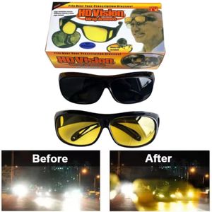 HD Vision Wrap Around Anti-Glare Night Driving & Day Sunglasses Set -  Protection Fits Over Prescription Glasses