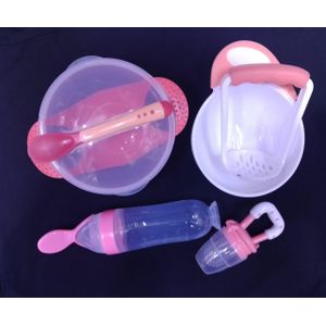 4 pack weaning set   masher , fruit pacifier,  feeding bowl  and  squeezer