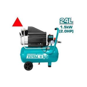 TOTAL  Air Compressor with 24L Tank, 2HP Pump, Powerful Performance, Heavy Duty, Portable for DIY & Home Use - BLUE
