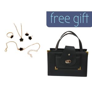 Elegant Women’s 4PCS Jewelry Gift Set (Necklace, Earrings, Bracelet & Ring) with Free Handbag Perfect For: Daily wear Parties & special occasions Weddings & events Birthday, anniversary, and graduation gifts As a bonus comes with FREE Durable handbag