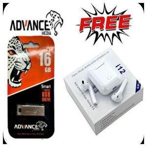 Avance 16 gb/  16 GB Flash Disk  //16GB Flash Disk Drive - Silver + Free Earpods