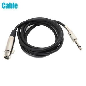 Classic 3 Pin XLR Female To 1/4" 6.35mm Mono Male Plug Audio Microphone Mic Adapter With Cable 2m