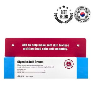 Apieu Glycolic Acid Cream with AHA & BHA. Moisturizes, Exfoliates, Removes scars, Brightens, Improve wrinkles, Melts away stubborn dead skin cells, Smooths & Softens