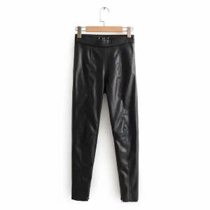 Pull&Bear button front faux leather jeggings in black