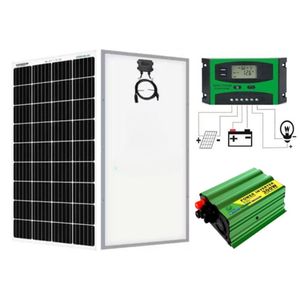 Solarmax 600Watts Solar Panel Monocrystalline Solar Panel +Free 10A Solar Charge Controller + Free 300W Solar Power Inverter   DC To AC Solar Inverter