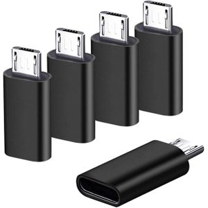 5PCS USB C to Micro USB Adapter Convert Connector Support Charge Data Sync
