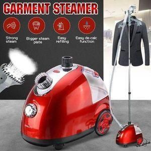 Sokany Heavy Duty Commercial vertical Garment Steamer with wheels, 1.6L Water Tank, 2000 watts of Poweful Steam, red