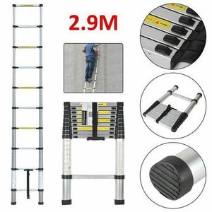 Ladder- Aluminum 2.9m Telescopic Extension Step Ladder