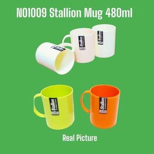 STALLION 6 pcs 480 ml plastic mugs heavy duty
