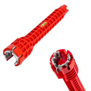 ShebSheb 5‑in‑1 Adjustable Sink Wrench for Faucet & Pipe Installation, Alloy Tool with Level, Fits 21‑28 mm Nuts, for Kitchen & Bathroom Repair