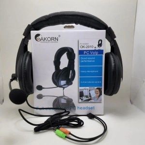 Bn Full Size OK2010 Stereo PC Headphone With Rotary Microphone & In-line Volume Control (1pc, Black)