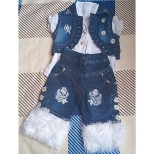 3-Piece Boutique Denim & Faux-Fur Girls' Set