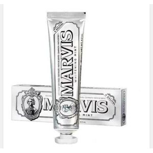 Marvis Whitening Toothpaste 85ml - Jasmine Mint Flavor, Fresh Breath, Gum Care, Brightening Toothpaste for Daily Oral Hygiene