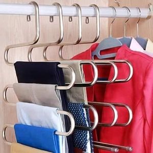  5-in-1 S-Shaped Multipurpose Trouser Hanger - Stainless Steel Space Saver
