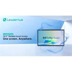 Leaderhub U24M 24.5 Inch Portable Smart Screen Android 14.0, 8GB+128GB Memory 5050Mah Battery All-in-One Monitor with Type-C + DC Out and 1 year warranty-White