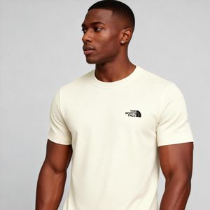 Beige T-Shirt Essential Logo Soft Cotton Sport Top For Men.