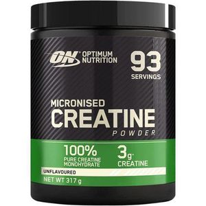 Optimum Nutrition Micronized Creatine Powder 317g - 100% Pure Creatine Monohydrate - 93 Servings Unflavored - Strength, Muscle & Performance Boost - UK Original Double Sticker