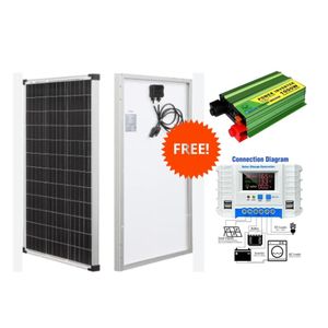 Solarmax 300Watts Solar Panel All Weather Solar Panel + Free 30A Solar Charge Controller +  Free 1000 Watts Solar Inverter DC to AC 1000W Inverter