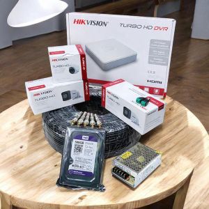 Hikvision 3 1080P Full HD 2MP Super Quality Smart IR CCTV Cameras Complete System Kit With 4 Channel DVR Machine+50M Coaxial Cable