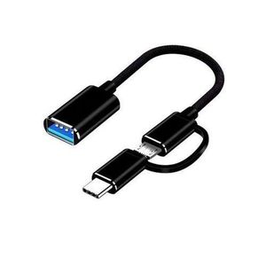Otg Connect Kit  2 in 1 Universal Connect Kit Adapter--- - Micro USB & Type C to USB 3.0 Cable Adapter Data & Charging Converter Cable
