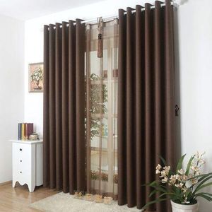 3 Pc Brown Plain Curtains comes as 2 curtains 1.5M each and 1 Sheer 3M Height 2.5M Window or Door Curtain