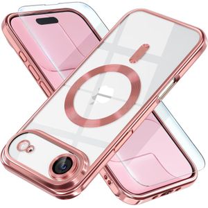 Electroplated Clear MagSafe Case with Camera Lens Protector for iPhone 17 Air - PINK