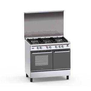 Haier  60cm by 90cm 4 Gas Burners and 2 Rapid Hotplate Free Standing Cooker with Electric Oven and Gas Sensor