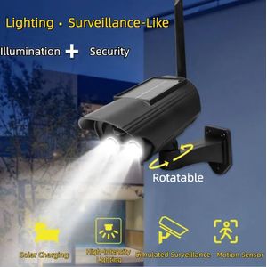 Homarom Solar Light Solar LED Light Simulated CCTV Camera Fixtures Surveillance Lamps Fake  Camera Integrated Lighting Motion-sensing Road Lamps Waterproof Residential Outdoor Wall Lamps Garden Light for Courtyards
