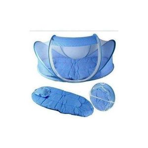 Portable Baby Nest with Pillow & Mattress - Blue, Travel-Friendly, Breathable Mesh