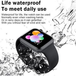Smartwatch  For Men & Ladies With A LED Curved Screen WaterproofWatch Black 