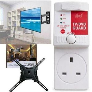 Home Design ROTATING TV WALL MOUNT STRONG BRACKET // TV STAND// TV WALL SUPPORTER // TV WALL PROTECTOR // TV - WALL CONNECTOR FOR 43 INCH // 43" Smart TV + Advanced TV Guard Surge Protector