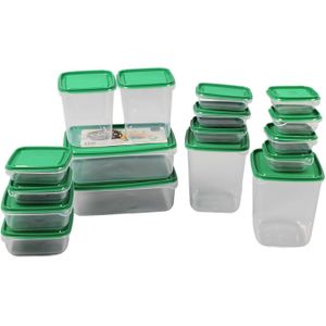 17 pieces Food Storage Container Set Airtight Plastic Bins Proof with Lid for Leftovers Various Sizes for Pantry and Fridge