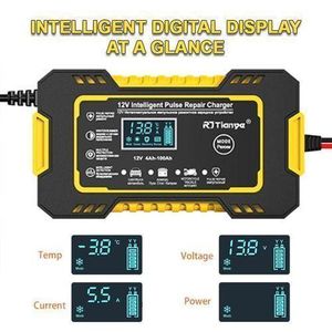 Battery Charger 4Amp-100Amp 12V Fully-Automatic Smart Car Battery Charger, Battery Maintainer Trickle Charger, and Battery Desulfator with Temperature Compensation