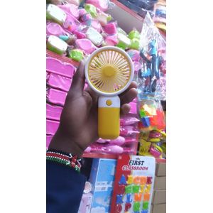 Reachargable Hand Held Minifan With Cable And Small Stand