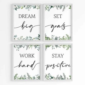 Motivational Poster with Frame – A4 Inspirational Quote Wall Art – White Frame, Glass Protected, Ready to Hang Home & Office Decor