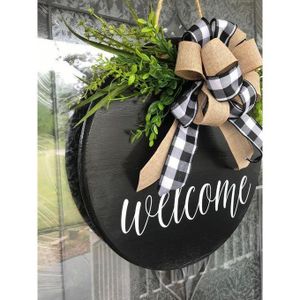 Welcome Decorative Wall Hanging, 30cm Diameter Elegant Home Wall Art, Modern Rustic Hanging Decoration for Living Room, Bedroom, Office, Entryway, Durable Metal and Wood Design, Easy to Install, Stylish Interior Accent