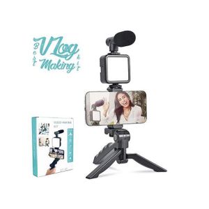 AY-49 Vlogging Kit for Smartphone Users with 49 LED Light Beads
