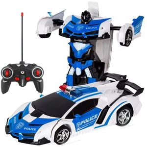 2 in 1 Electric RC Car Transformation Robots Deformation Car Remote Control Sports Deformation Car Robots Model Toy Vehicle Gift