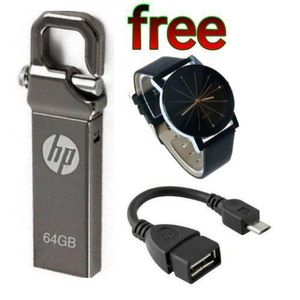HP 64 GB Metallic High Speed USB Flash Drive Disk // 64GB +GIFTS OTG, 