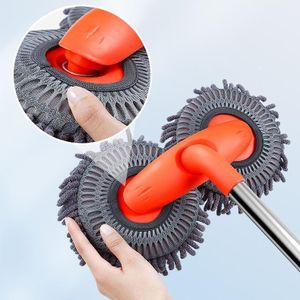 Double-Head Car Cleaning Mop with Extendable Handle – 180° Adjustable Wash Brush