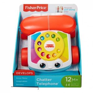 Fisher-Price Chatter Telephone FGW66 – Classic Pull Along Toy with Sounds & Moving Eyes