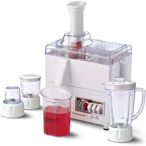 Primdale 4-in-1 Blender And Juice Extractor, Safety Interlock- Large Capacity, Electric Blender, Juicer, Chopper & Grinder, 2-Speed Pulse Function for Ice Crusher,800W