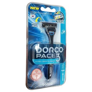 Dorco PACE 3 Open Flow Cartridge Close & Smooth Shave With 1 Handle & 1 Cartridge nk