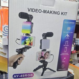 AY-49RGB Professional Social Media Video Kit with Mic and RGB LED