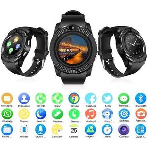 Y1 Bluetooth V8 SPORT Wrist Smartwatch GSM SIM TF SD CARD SLOT - BLACK